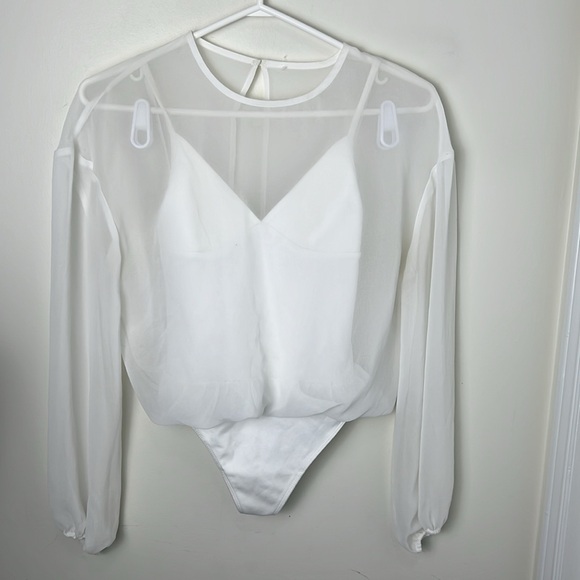 Aritzia Talmonte White Sheer Bodysuit Size XS - Picture 8 of 8